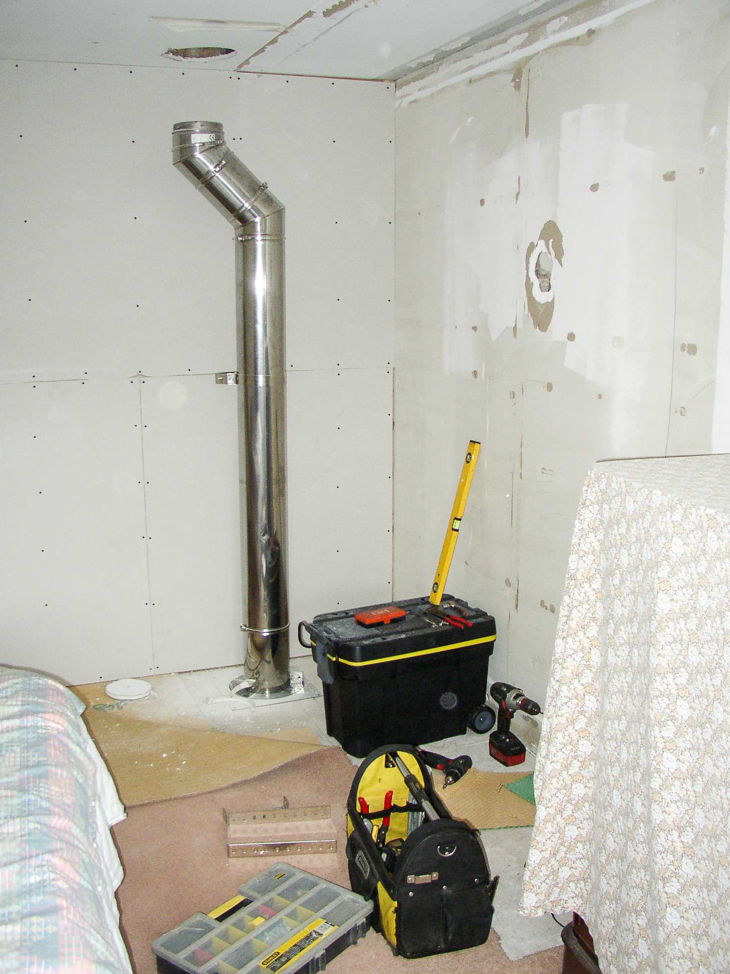 Pipework going through the house