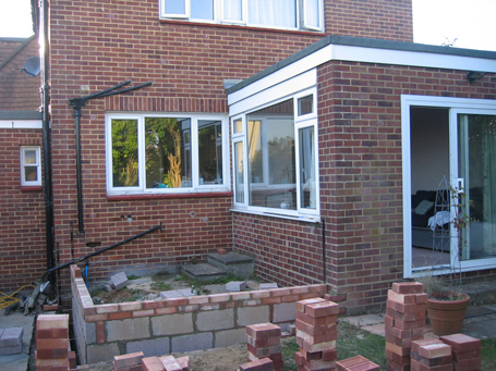 Building the extension to house the new kitchen-diner