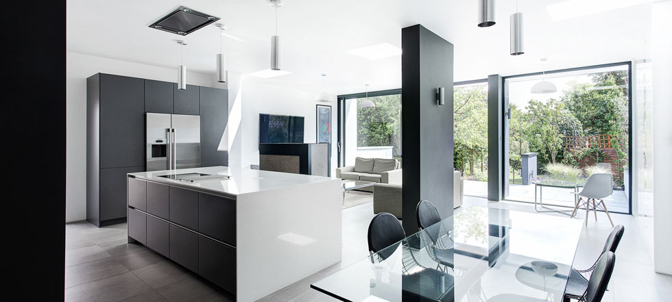 Contemporary dark grey kitchen